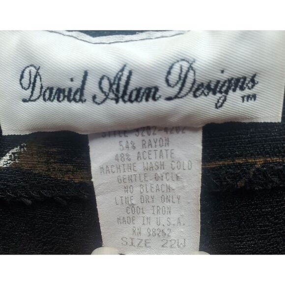 David Allan Designs Shift Midi Dress Womens 22W Sleeveless Black Tan Floral - Picture 5 of 7